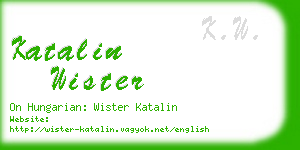 katalin wister business card